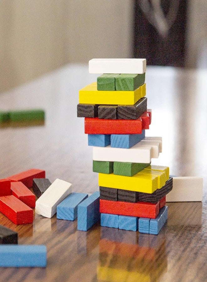 TOKYODO Tumbling Tower Wooden Game - Wooden Block Staking Puzzle for Kids, Teens, Adults, and Families | Indoor Party Game, Wooden Blocks Fun Balancing Puzzel Toy for Boys and Girls (Multi Colored) - Image 4